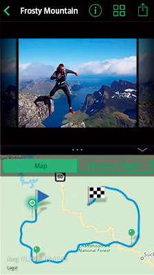アプリ『OLYMPUS Image Track』で映像とログ情報を一画面に表示可能。映像上の移動に合わせて地図や高度計のマーカーも動く。