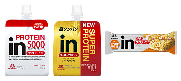 inゼリー プロテイン、inゼリー スーパープロテイン、inバー プロテイン ヘルシーチキン
